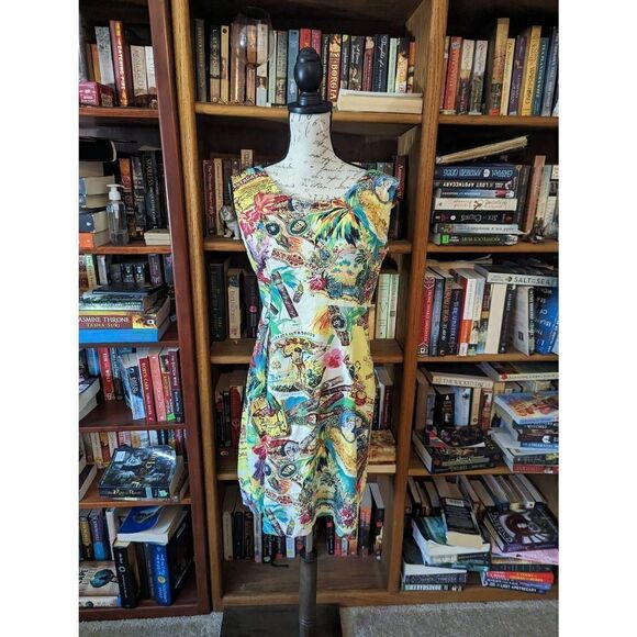 jams world aloha tiki dress sz 9 vintage euc tank style - Picture 2 of 5